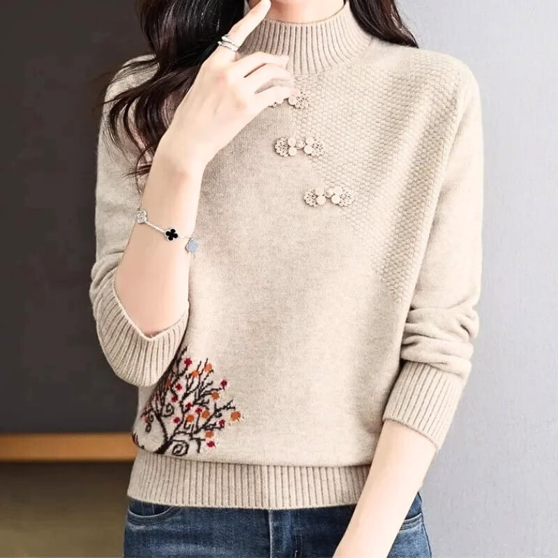 Autumn Whisper Mock Neck Sweater