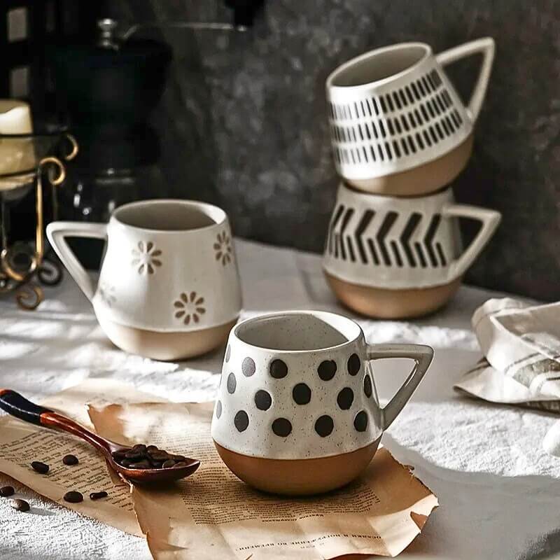 Geometric Artistry Ceramic Mugs