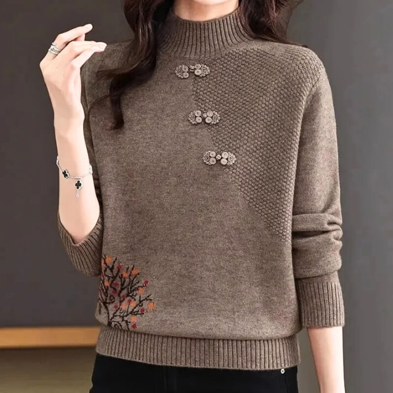 Autumn Whisper Mock Neck Sweater